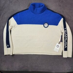 Polo Ralph Lauren Beijing 2022 Olympics Team USA Sweater Womens‎ 3XL Cream Wool